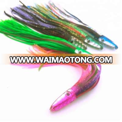 6inch multi colors resin head trolling lure with double squid skirt for game fishing lure factory for fishing lures wholesale