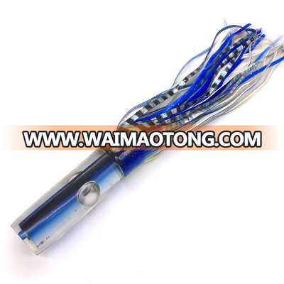 OEM factory fishing tackle resin head trolling fishing lure with vinyl skirts marlin lure sport fishing wholesale